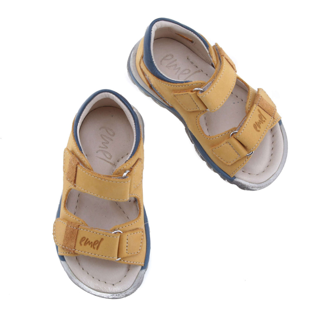 (1560-25) Emel yellow velcro Sandals