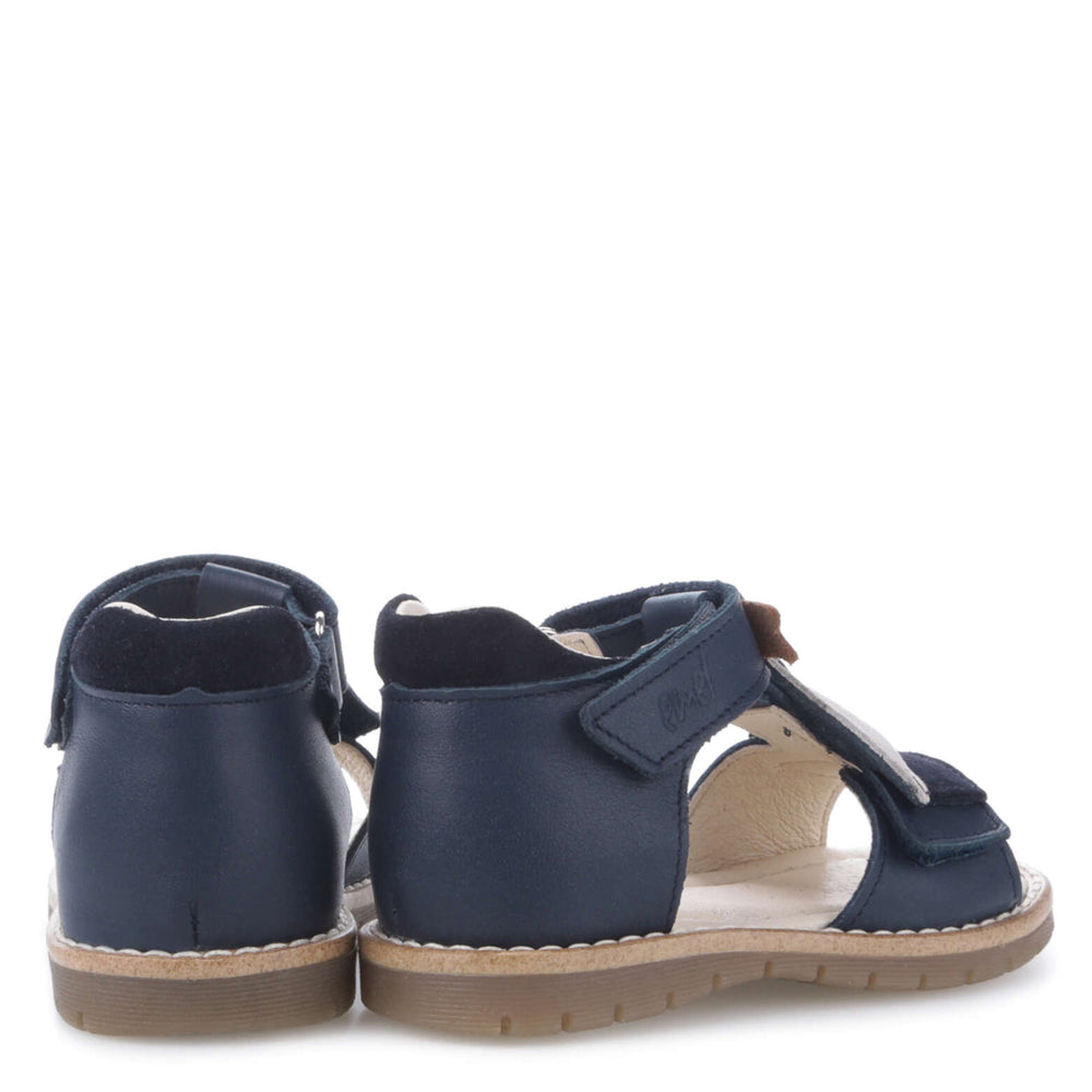 (2736) Emel Leather Sandals Navy
