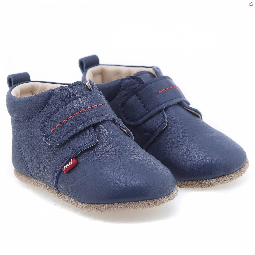 (N102-2) Pre-walker baby shoes - navy laces