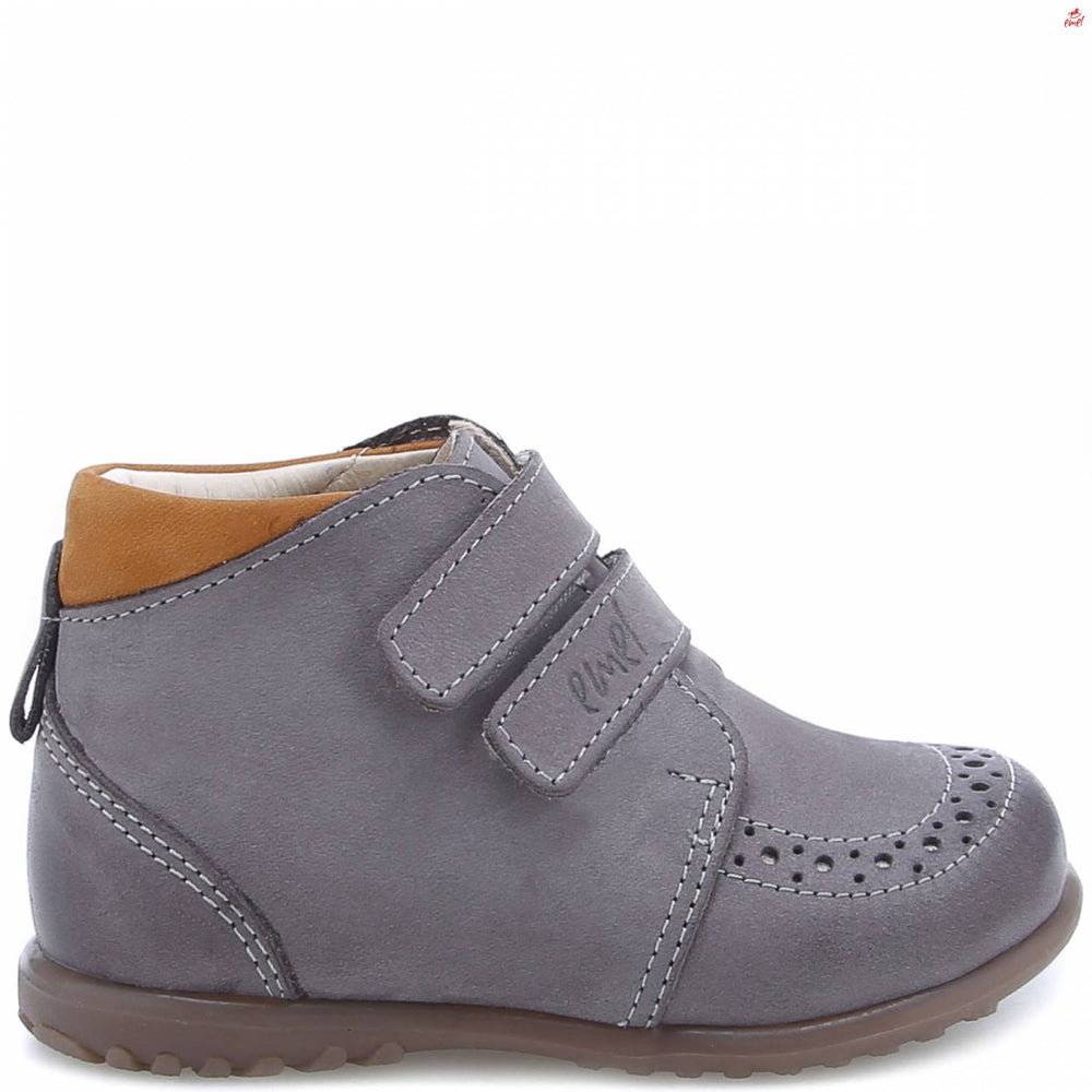 (2439B-9) Emel first velcro shoes Grey