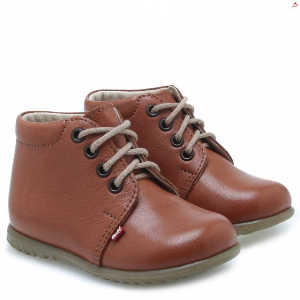 (562-10) Emel Lace Up First Shoes brown
