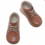 (562-10) Emel Lace Up First Shoes brown.