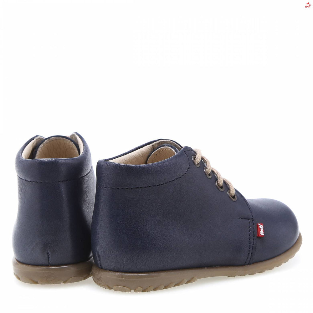 (562-14) Emel Lace Up First Shoes Blue