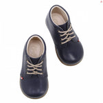 (562-14) Emel Lace Up First Shoes Blue
