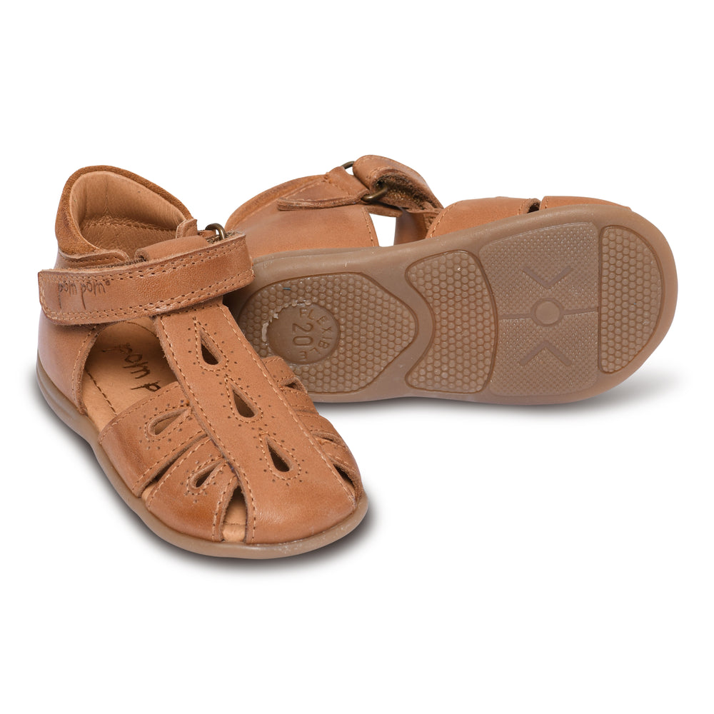 Pom Pom Sandals-Camel 1255