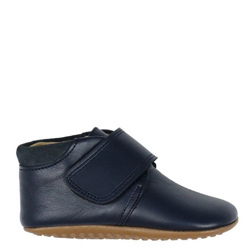 (1010) Pom Pom leather slippers / Beginners Velcro - Navy - MintMouse (Unicorner Concept Store)