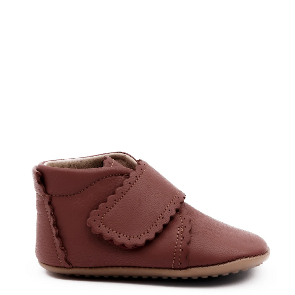 (1004) Pom Pom leather slippers - Scallops Rust - MintMouse (Unicorner Concept Store)