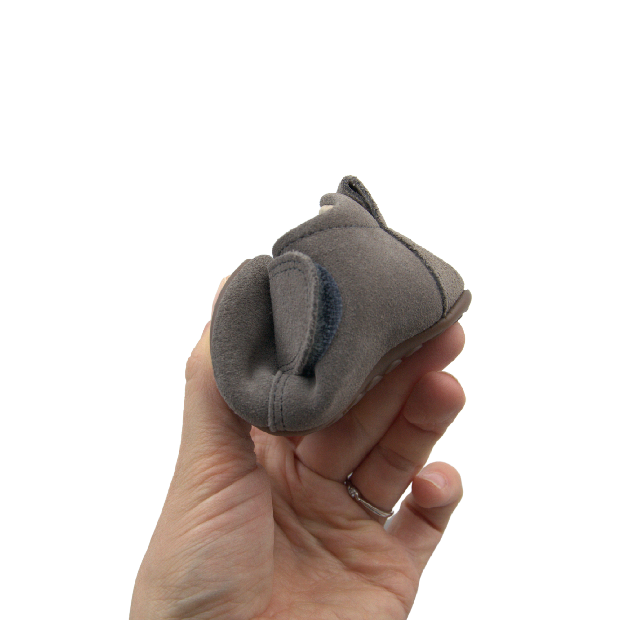 (14010) Leather slippers - Grey suede - MintMouse (Unicorner Concept Store)