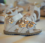 (2426) Emel Golden Flower Sandals - MintMouse (Unicorner Concept Store)