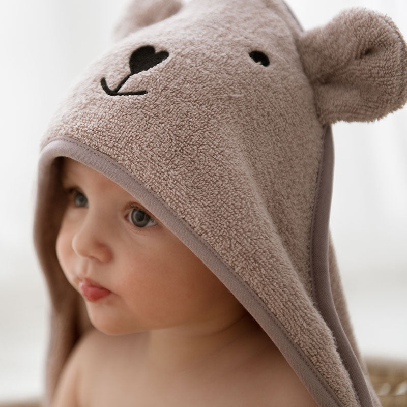 Bamboo hooded towel with bear ears - Latte