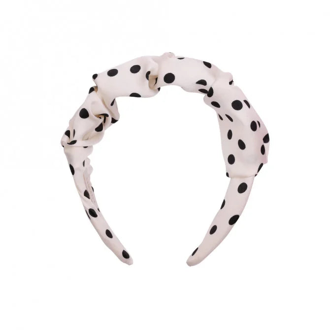 Ripple Headband Satynowa Vivie - Black Dots