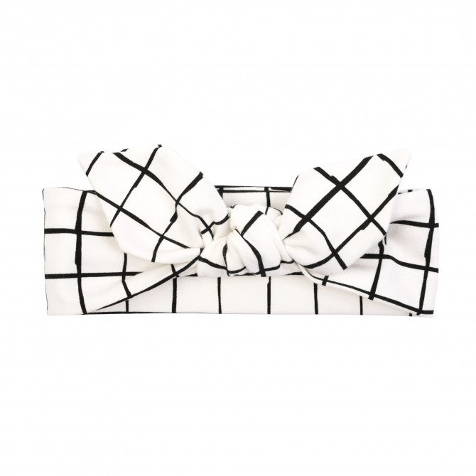 Headband - white check