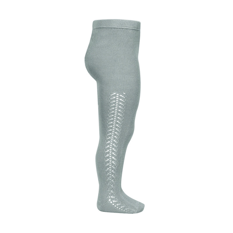 Side openwork warm tights  - DRY GREEN