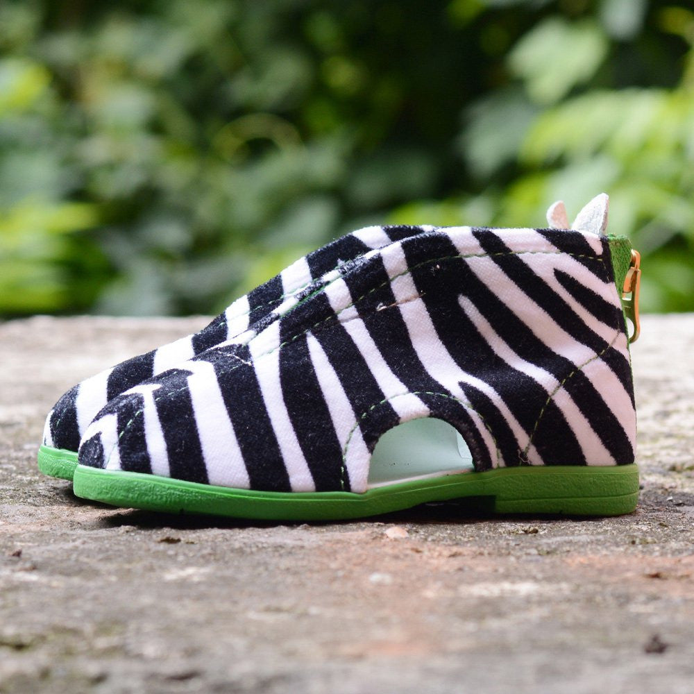 Zebra Slippers Green - MintMouse (Unicorner Concept Store)