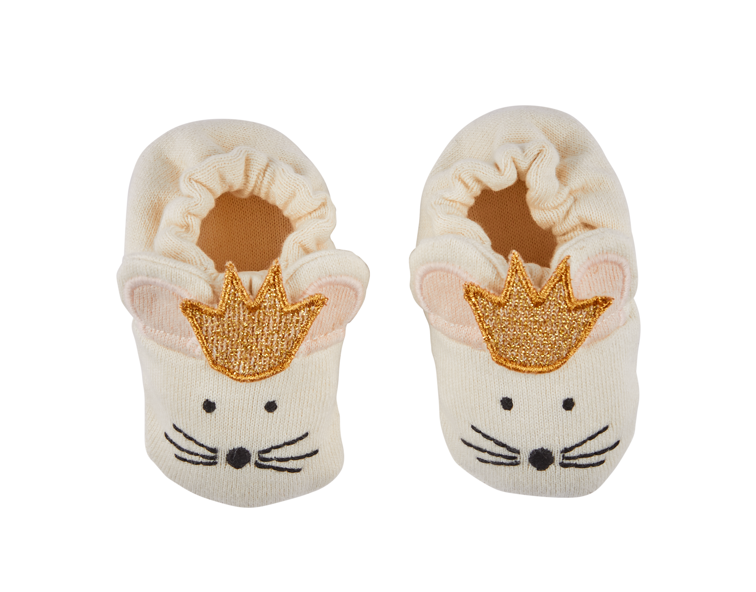 Cotton Knit Baby Booties - Party Mouse: Gold - MintMouse (Unicorner Concept Store)