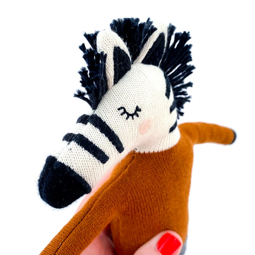Cotton Knit Stuffed Animal Soft Toy - Zebra - MintMouse (Unicorner Concept Store)
