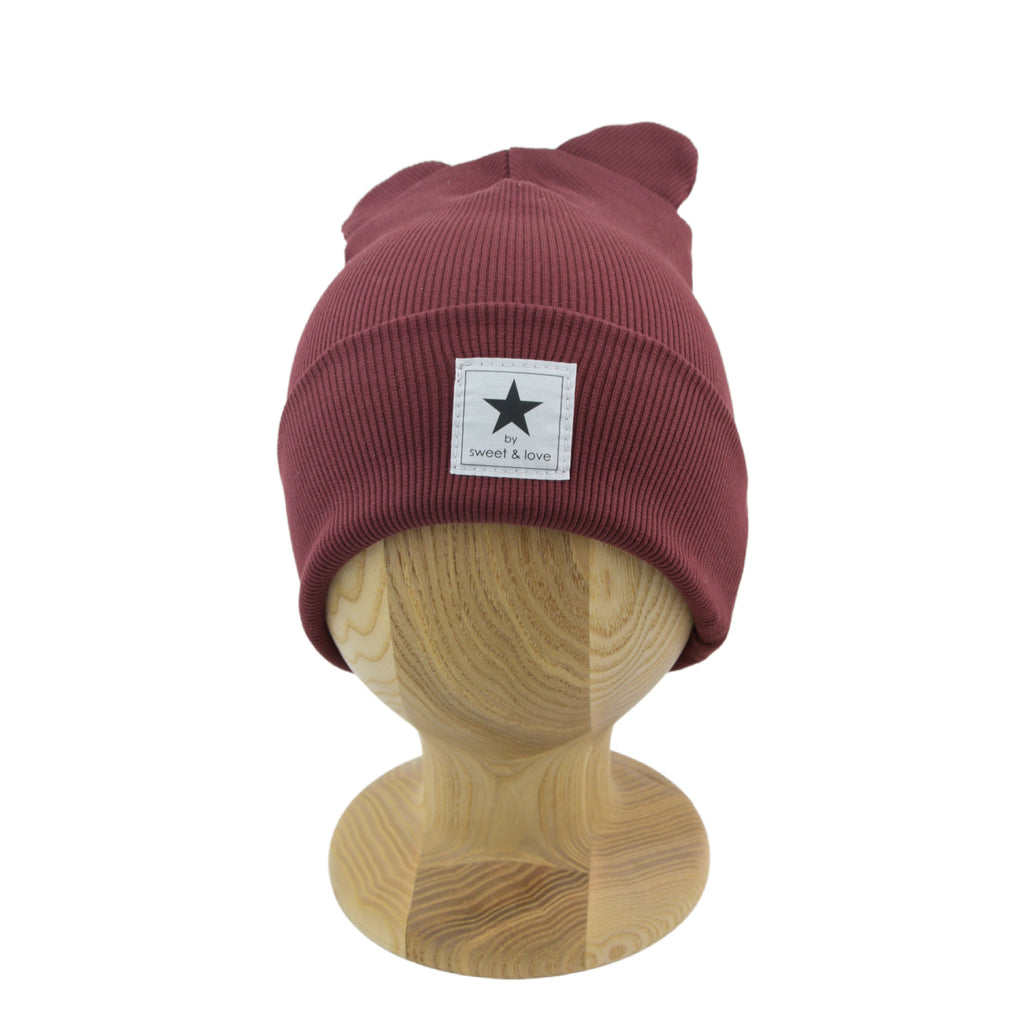 Winter folded bear beanie Bordeau - MintMouse (Unicorner Concept Store)