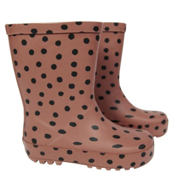 Rainboots dark brown with dots - MintMouse (Unicorner Concept Store)