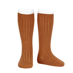 Basic rib knee high socks CINNAMON