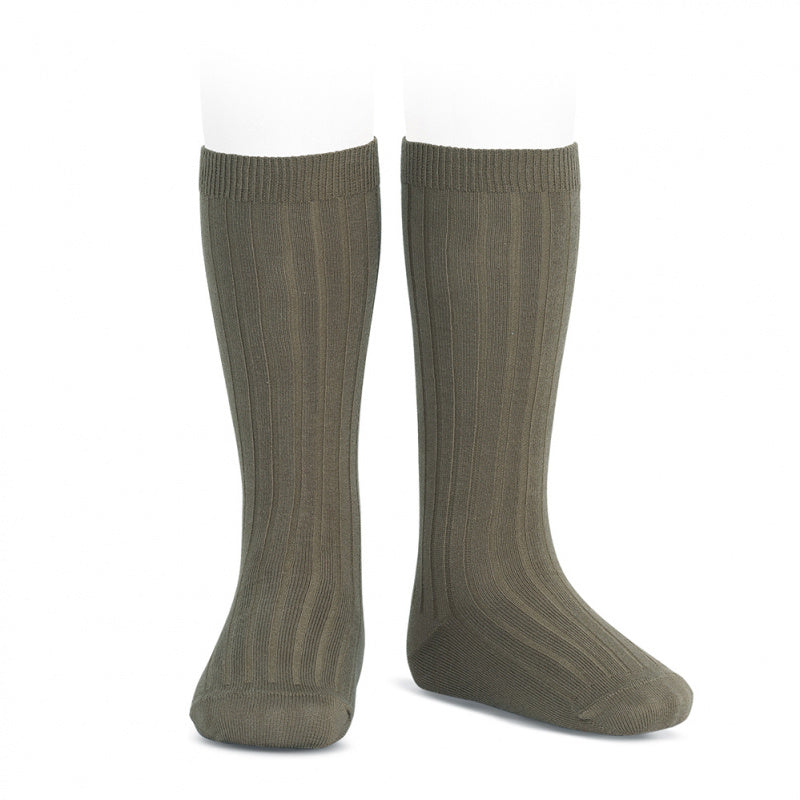 Basic rib knee high socks MINK