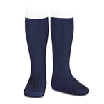 Knee socks ribbed basic - Navy blue