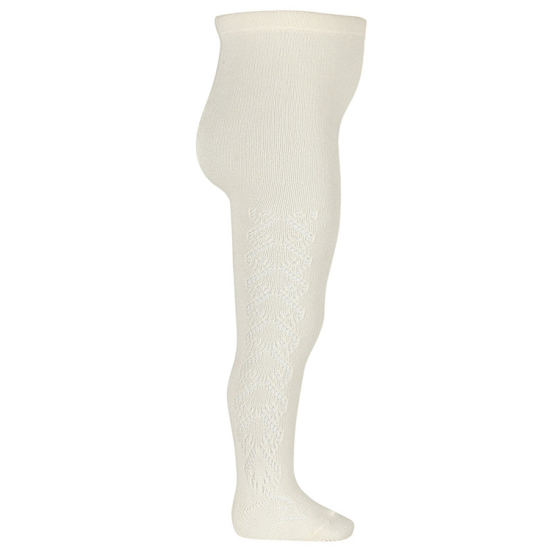 Tights side openwork WOOL - cream