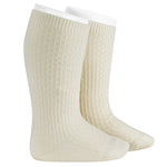 Knee-socks Merino Wool blend patterned - Beige