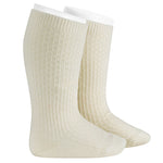 Knee-socks Merino Wool blend patterned - Beige