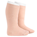 Merino wool-blend patterned knee socks NUDE