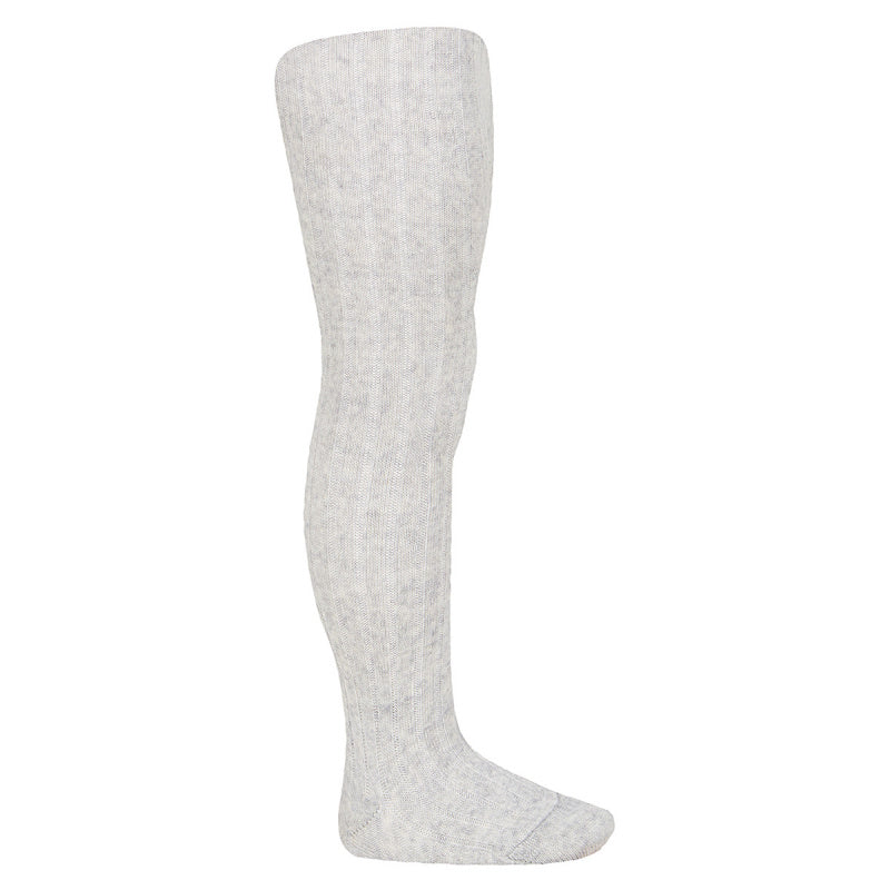 Merino wool-blend rib tights ALUMINIUM